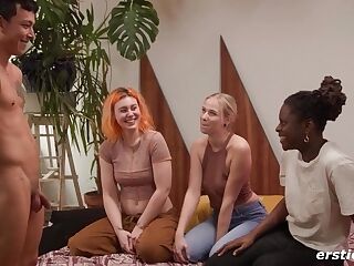 Light Female Dom In Roleplay Fantasy For Three Hot Teenagers And One Lucky Toyboy